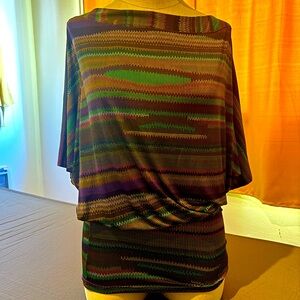 Veronica M Bat Wing Banded Bottom Tunic Dress or Top. Small